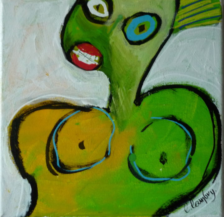 Painting titled "La Beauté      #art…" by Louis Lambry, Original Artwork, Acrylic Mounted on Wood Stretcher frame