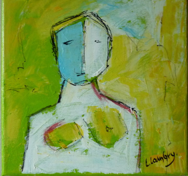 Schilderij getiteld "Single Woman - 20 X…" door Louis Lambry, Origineel Kunstwerk, Acryl