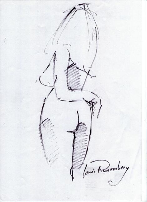 Zeichnungen mit dem Titel "Marie Kante" von Louis Runemberg, Original-Kunstwerk