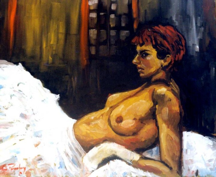 Painting titled "CAROLE AU JUPON  (A…" by Louis Runemberg, Original Artwork