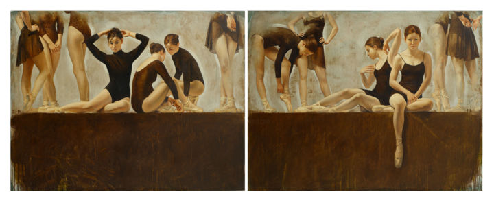 Peinture intitulée "ecole-de-danse-300x…" par Louis Treserras, Œuvre d'art originale, Huile