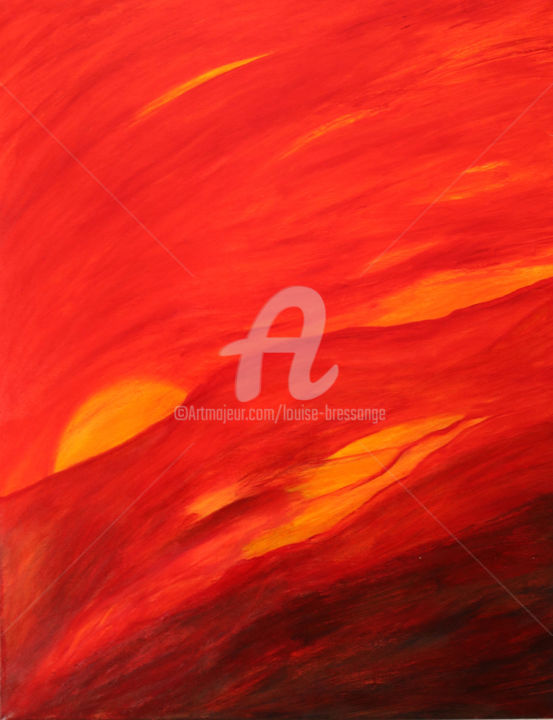 Peinture intitulée "rouge-soleil.jpg" par Louise Bressange, Œuvre d'art originale, Huile