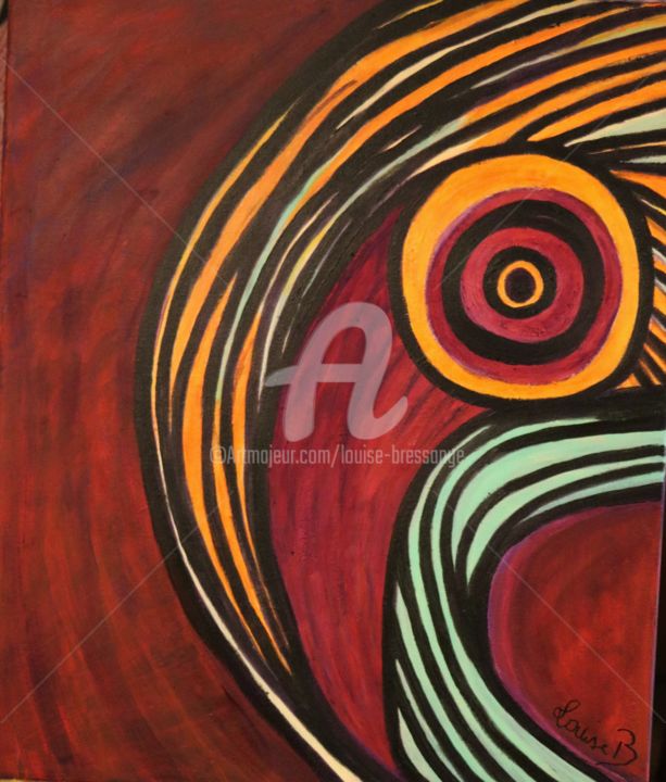 Peinture intitulée "oiseau spirale" par Louise Bressange, Œuvre d'art originale, Acrylique