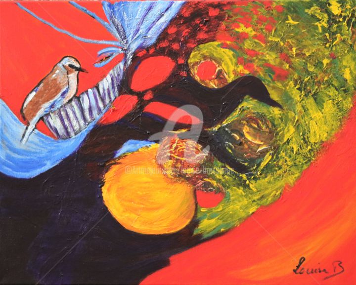 Pittura intitolato "Regard de l'oiseau" da Louise Bressange, Opera d'arte originale, Acrilico