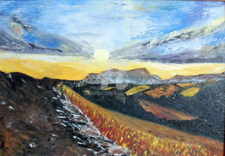 Painting titled "rayons-de-soleil.jpg" by Louise Bressange, Original Artwork, Oil