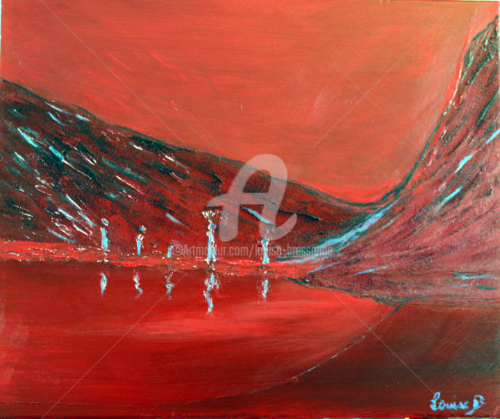 Peinture intitulée "ballade-en-rouge-da…" par Louise Bressange, Œuvre d'art originale