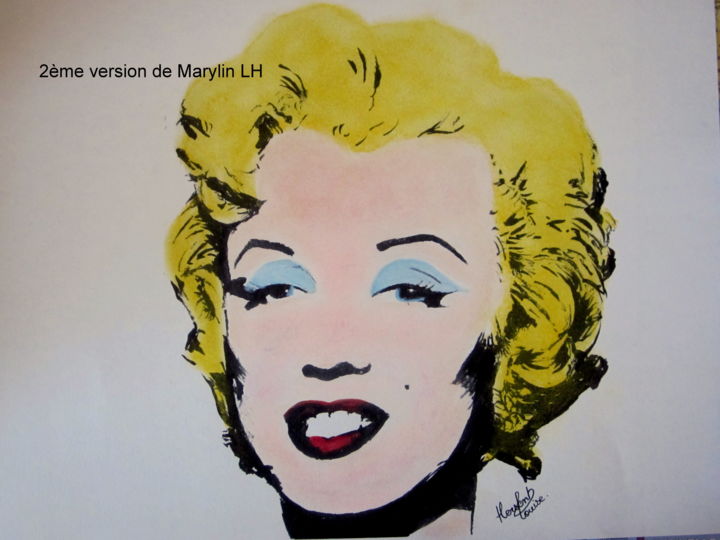 Painting titled "Marylin colorée et…" by Louise Hersent, Original Artwork, Oil