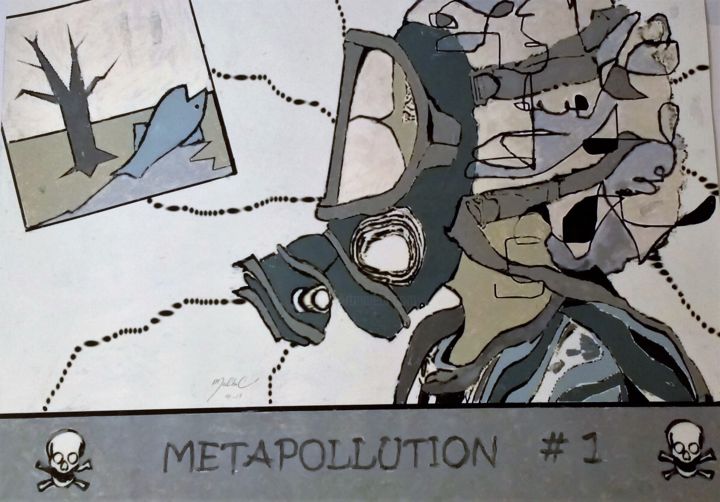 Ζωγραφική με τίτλο "METAPOLLUTION # 1" από Louise Malbec, Αυθεντικά έργα τέχνης, Παστέλ