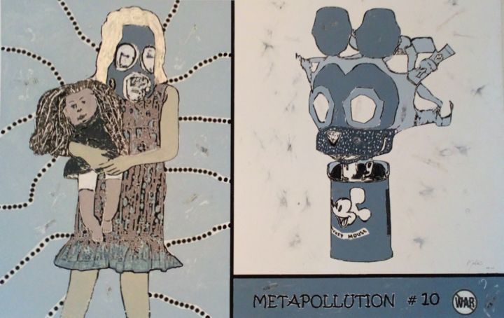 Painting titled "METAPOLLUTION # 10" by Louise Malbec, Original Artwork, Pastel