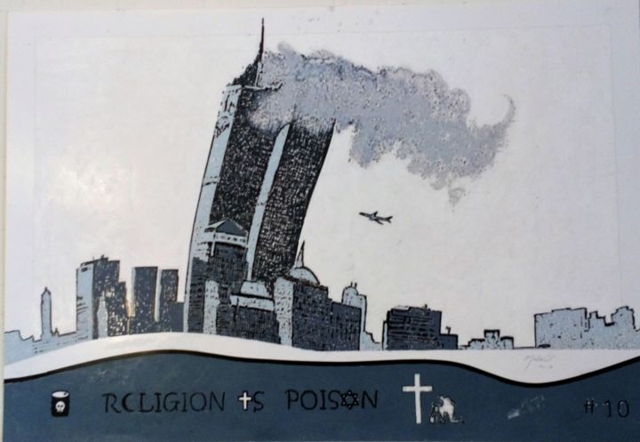 Картина под названием "Religion Is Poison…" - Louise Malbec, Подлинное произведение искусства, Пастель
