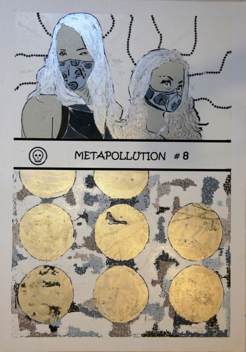 「METAPOLLUTION # 8」というタイトルの絵画 Louise Malbecによって, オリジナルのアートワーク, パステル