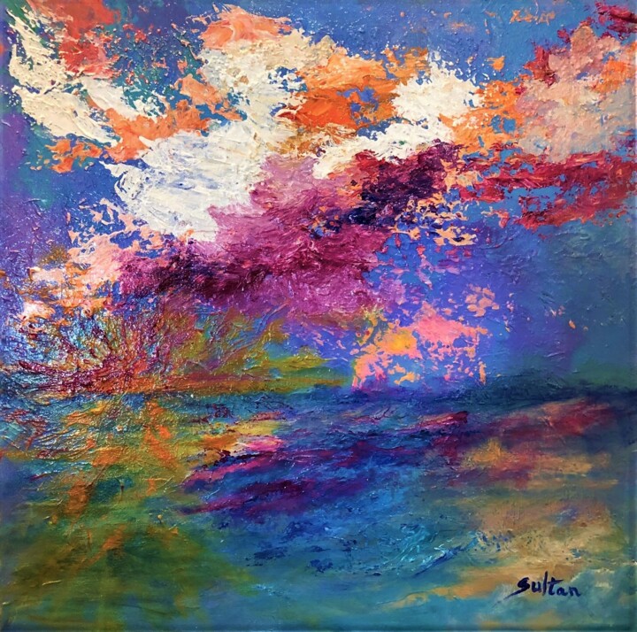 Painting titled "COLORS SPLASH" by Louise Sultan, Original Artwork, Acrylic