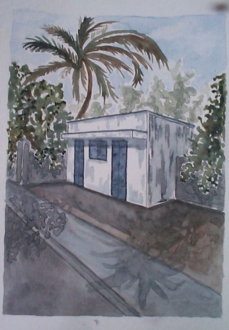 Peinture intitulée "petite case du quar…" par Louise, Œuvre d'art originale
