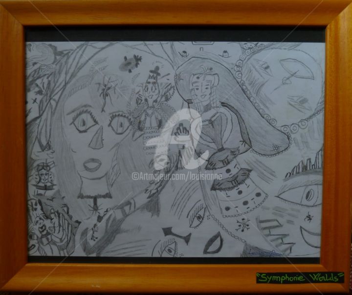 Drawing titled "Symphonie-World" by Louisiart, Original Artwork