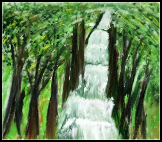 Peinture intitulée "CASCADE" par Louk, Œuvre d'art originale,