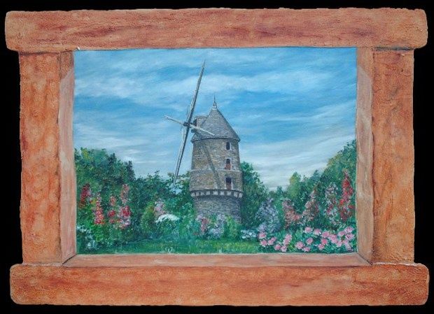 Peinture intitulée "Le Moulin de la Paq…" par Lou Niaro, Œuvre d'art originale, Huile
