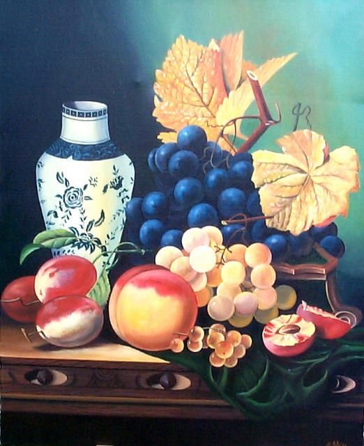 Peinture intitulée "Nature Morte 3" par Lou Niaro, Œuvre d'art originale, Huile