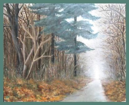 Painting titled "Brouillard d'automn…" by Lou Streel, Original Artwork