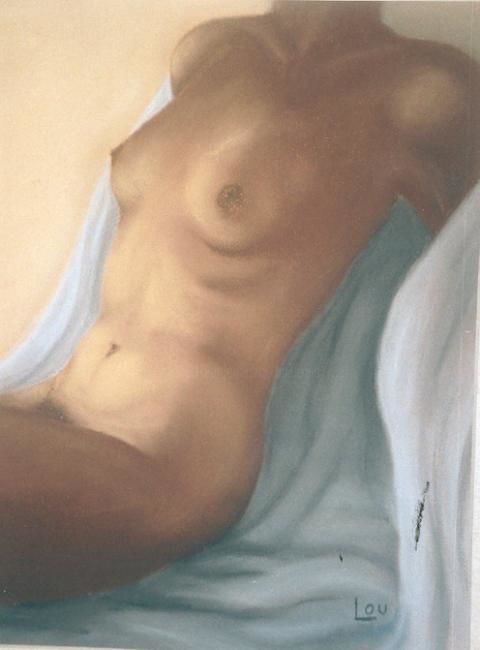 Peinture intitulée "Détente" par Lou Streel, Œuvre d'art originale, Pastel