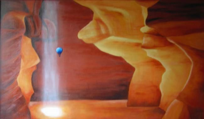 Ζωγραφική με τίτλο "Grotte" από Lou Streel, Αυθεντικά έργα τέχνης, Λάδι