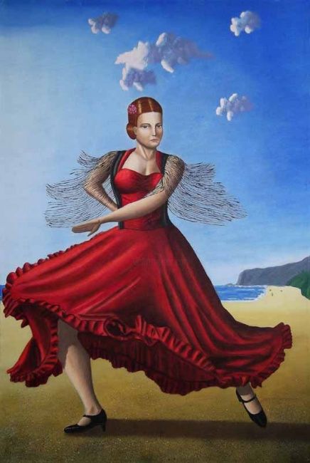 Pittura intitolato "Flamenco on Seville…" da Luigi Vorluni, Opera d'arte originale, Olio