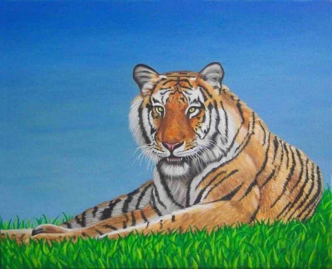 Pittura intitolato "Wildlife Painting a…" da Luigi Vorluni, Opera d'arte originale, Olio