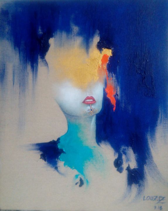 Malerei mit dem Titel "Harmonie "Identité" von Fatima Azzahra Louz, Original-Kunstwerk, Acryl