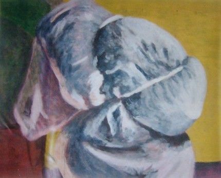 Painting titled "Silk pillow" by Yaa Nimako-Boateng, Original Art,