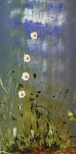 Peinture intitulée "oeufs au plat tomba…" par Loyd, Œuvre d'art originale