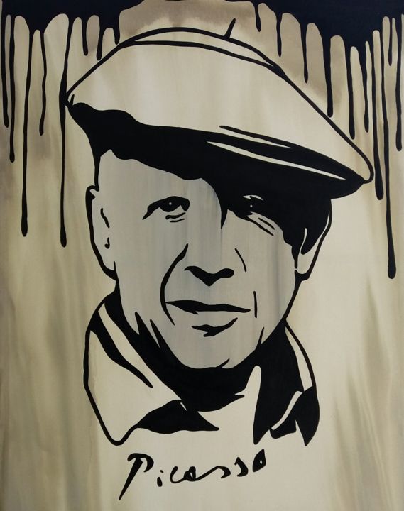 Pintura intitulada "Pablo Picasso" por Loyth Sousa, Obras de arte originais, Acrílico