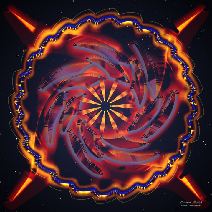 Digital Arts titled "abstraction pulsar" by Lecointre Patrick Artiste - Photographe, Original Artwork, Digital Painting