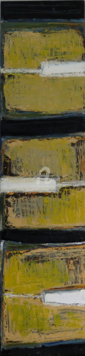 Peinture intitulée "002-fea-etale-jaune…" par Louis-Philippe Riopelle, Œuvre d'art originale
