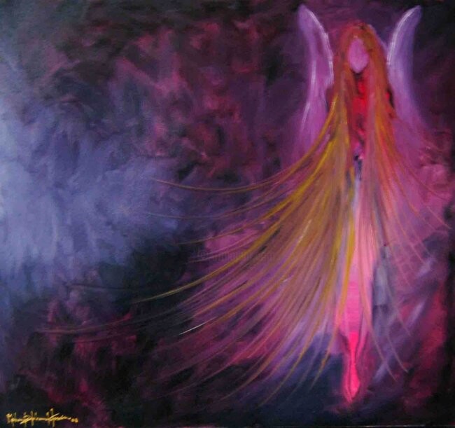 Картина под названием "angels pray" - L’Sart, Подлинное произведение искусства