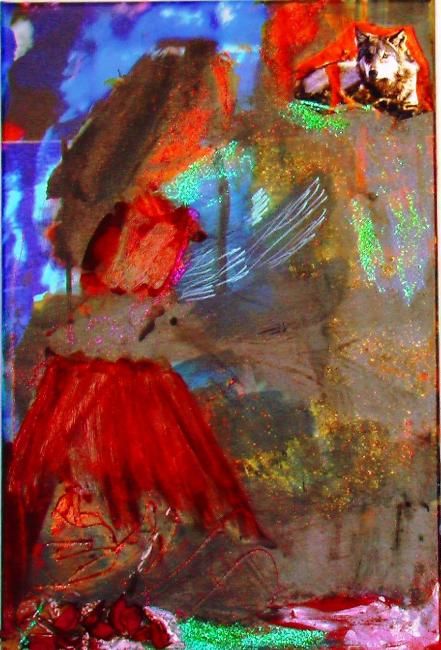 Painting titled "Chaperon rouge" by Laurence Savelli, Original Artwork
