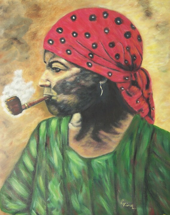 Pintura titulada "HARD DAYS SMOKE" por Lsking, Obra de arte original, Oleo