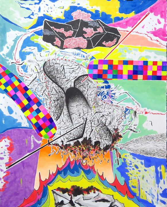 绘画 标题为“人到中年3” 由卢 守辉, 原创艺术品, 颜料