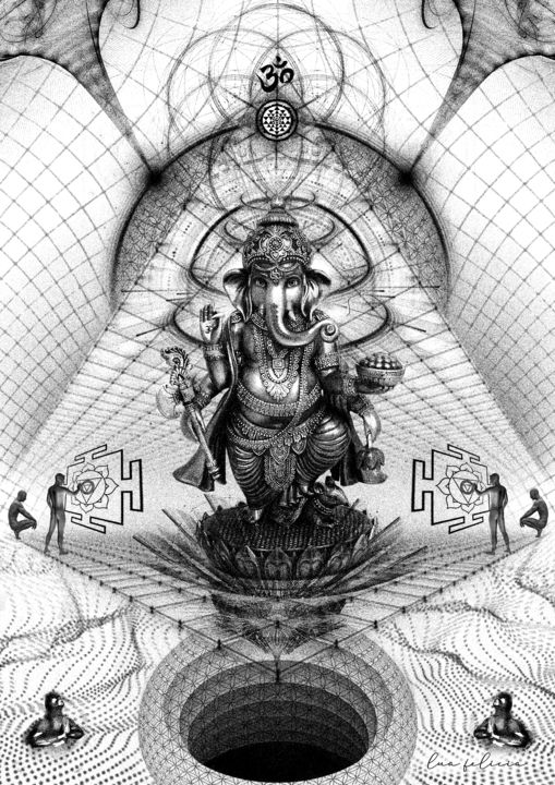 Digital Arts titled "Ganesha" by Lua Felicia, Original Artwork, Digital Painting