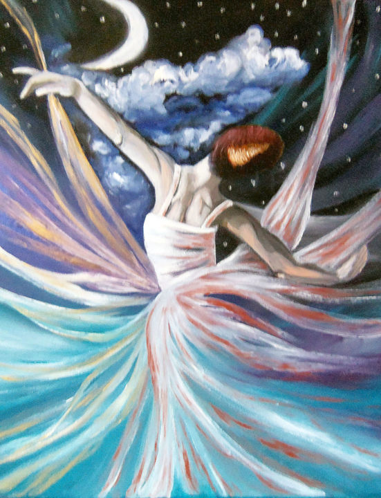 Painting titled "La dernière danse" by Luana Béatrice Lazar, Original Artwork, Oil