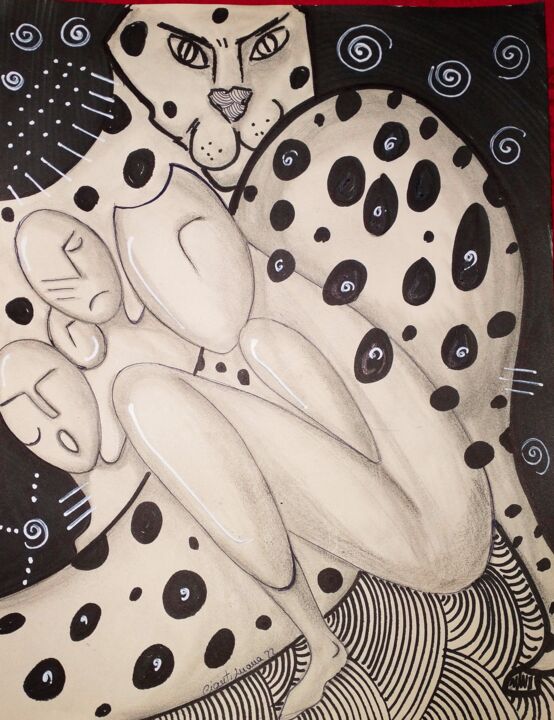 Painting titled "Africa" by Luana Cianti, Original Artwork, Marker