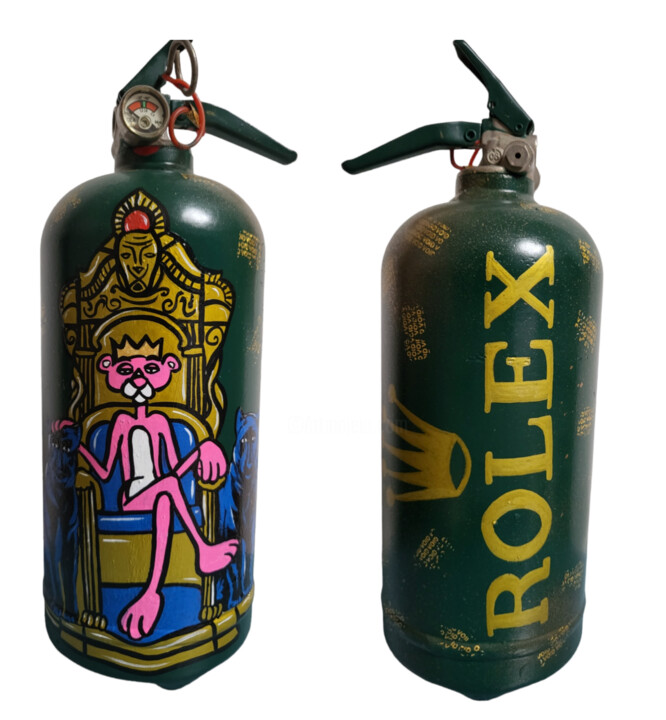 Scultura intitolato "Rolex fire extingui…" da Luana Muntoni (Munlu.art), Opera d'arte originale, Acrilico