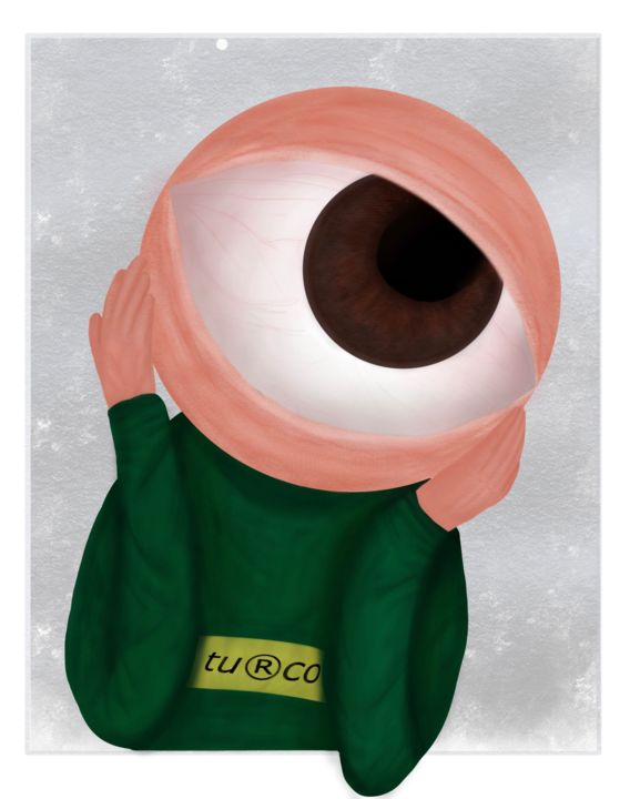 Digital Arts titled "L'observateur" by Luana Turco, Original Artwork, Digital Painting