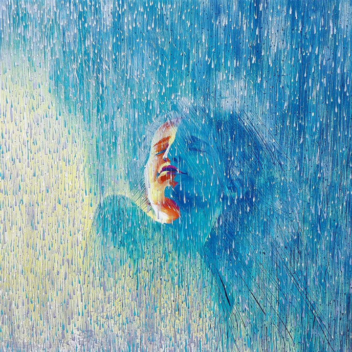 Peinture intitulée "Rain man (Fusion)." par Luba Holland, Œuvre d'art originale, Acrylique Monté sur Châssis en bois