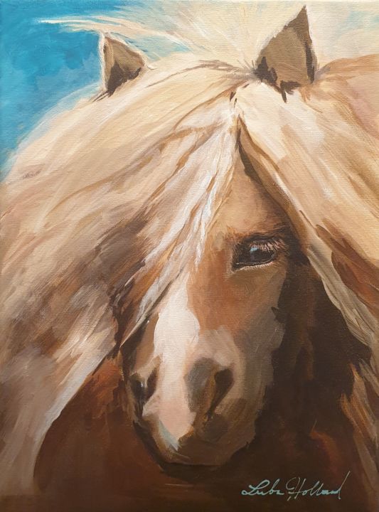 Malerei mit dem Titel ""Highlander"" von Luba Holland, Original-Kunstwerk, Acryl
