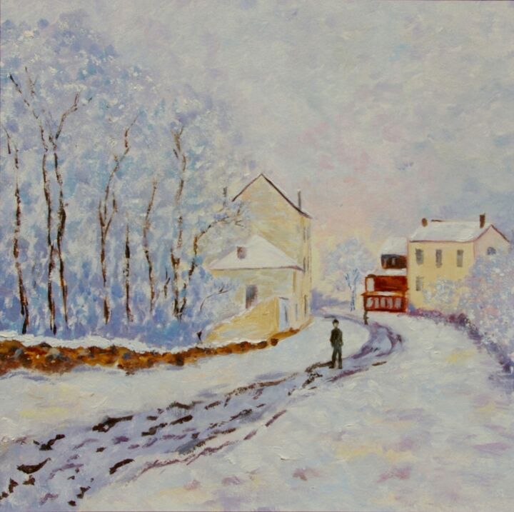 Painting titled "Winter in Argenteui…" by Liubov Samoilova, Original Artwork, Oil