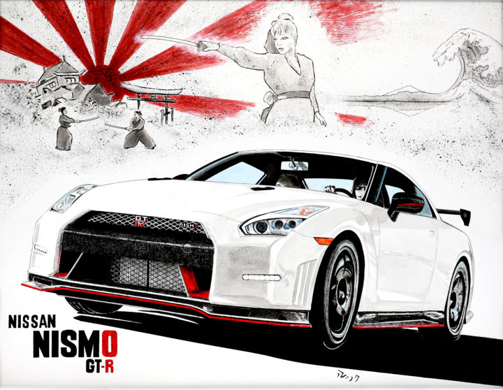 Painting titled "Nismo" by Luc Brun-Perasso, Original Artwork, Ink
