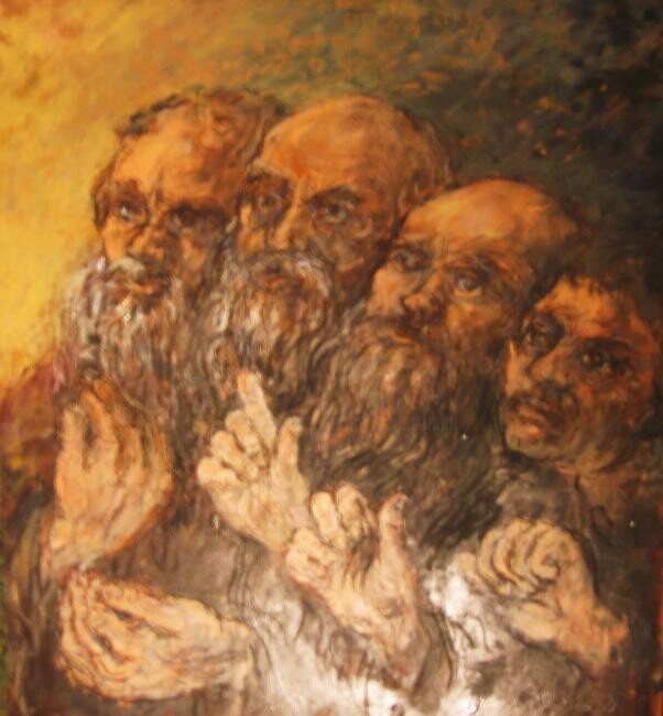 Painting titled "Evangelisten" by Luc Devondel, Original Artwork