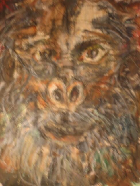 Schilderij getiteld "Homo sapiens" door Luc Devondel, Origineel Kunstwerk, Olie