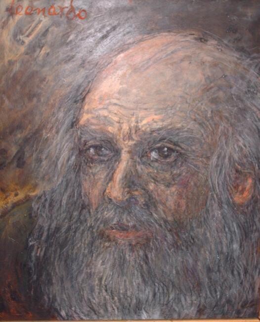 Painting titled "Leonardo" by Luc Devondel, Original Artwork, Oil