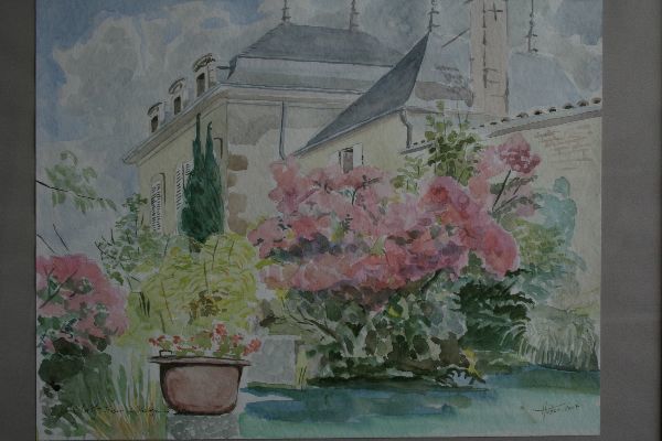Painting titled "Jardin à Blanzac le…" by Luc Huber, Original Artwork