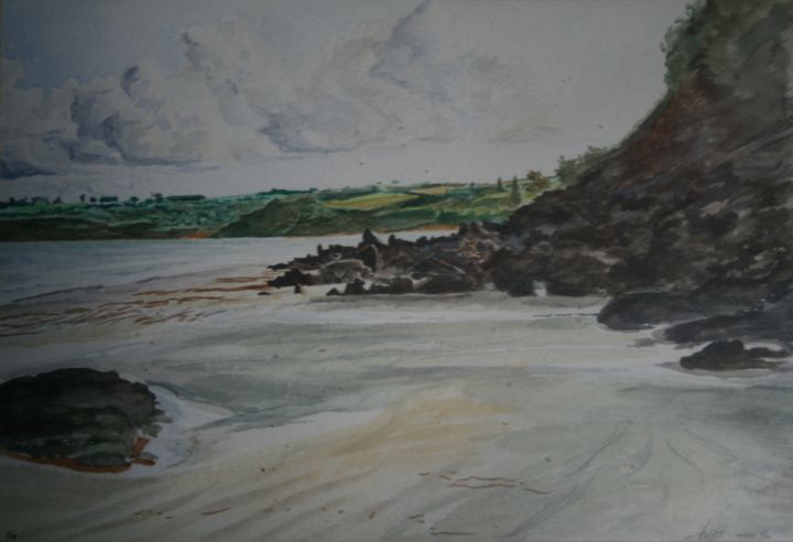 Painting titled "brehec.jpg" by Luc Huber, Original Artwork, Watercolor